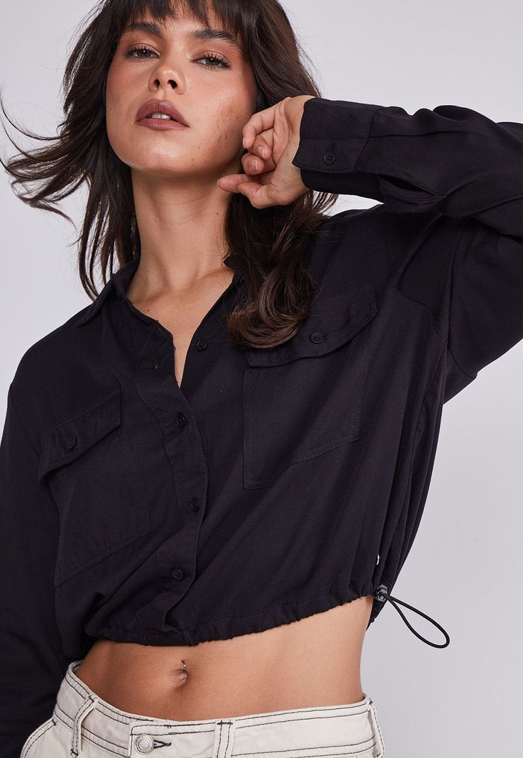 Blusa Mujer Negro Pretina Ajustable Sioux-1