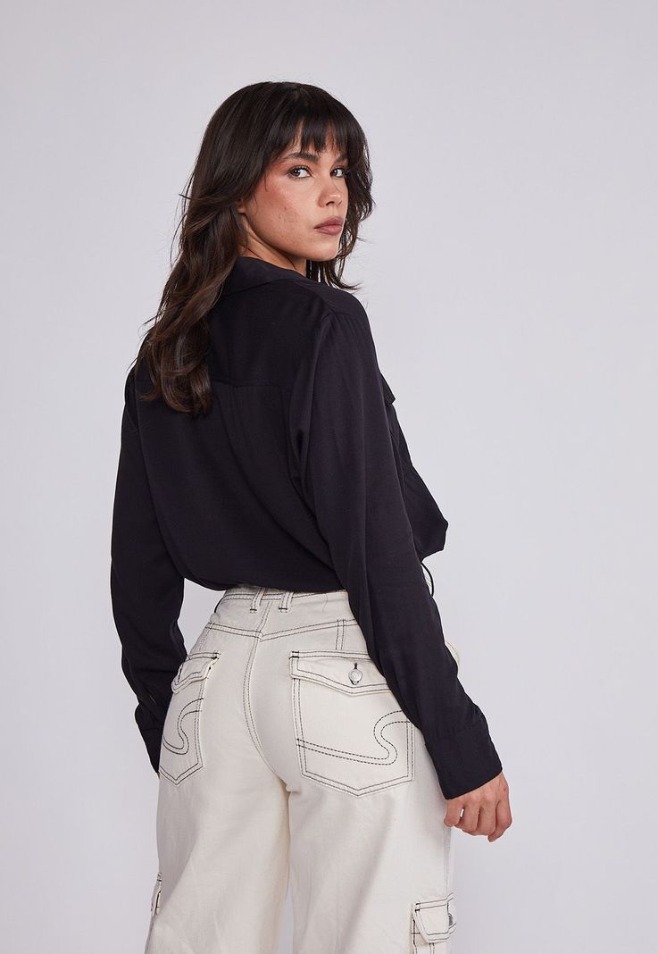 Blusa Mujer Negro Pretina Ajustable Sioux-2