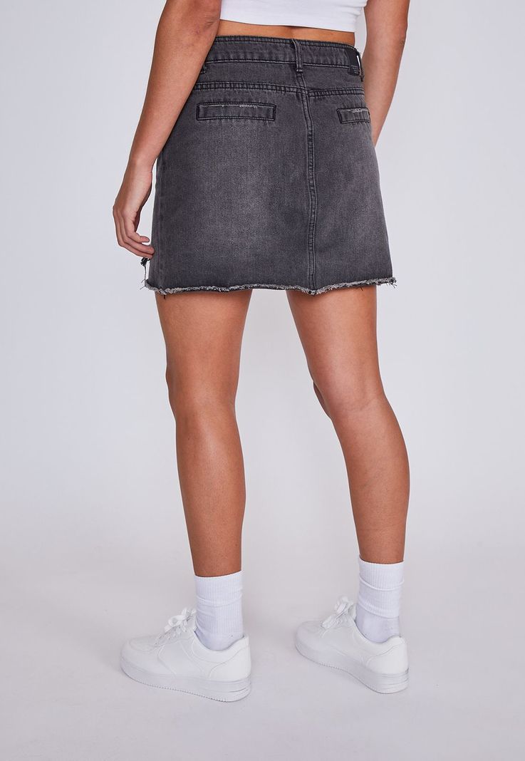 Falda Mujer Denim Destroyer Negro Sioux-2