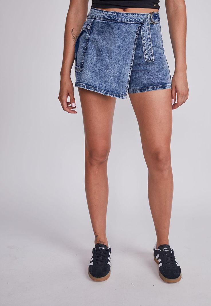 Falda Mujer Azul Denim Cargo Sioux-0