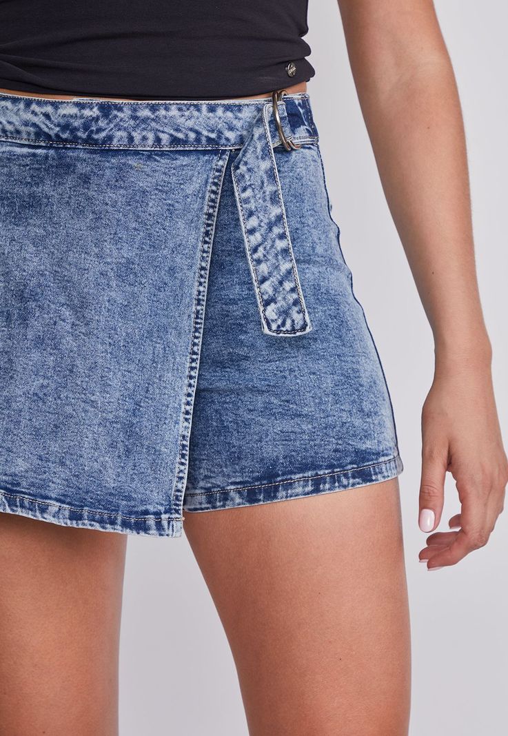Falda Mujer Azul Denim Cargo Sioux-2