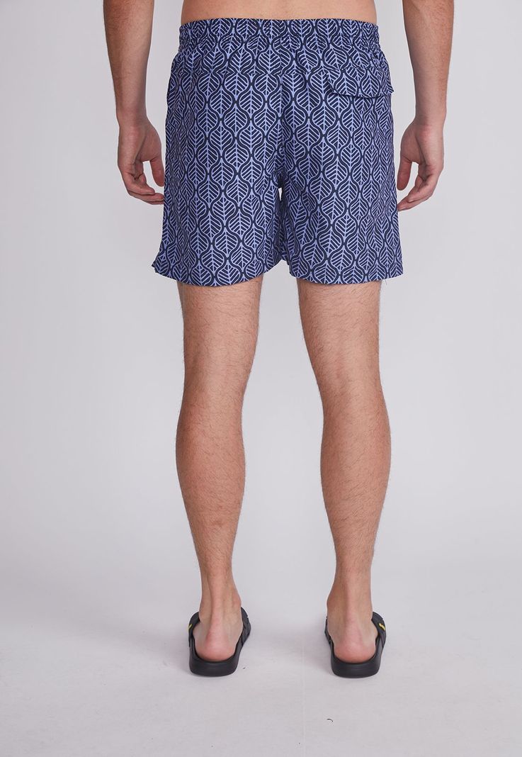 Traje De Baño Hombre Azul Hojas Con Bolsitas Sioux-3