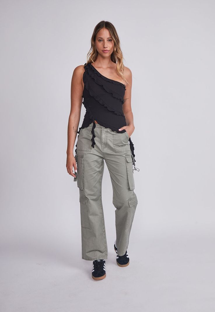 Pantalón Mujer Verde Tiradores Sioux-5