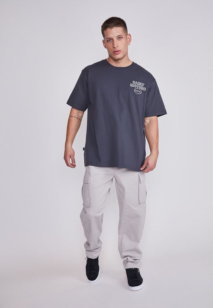 Pantalón Hombre Gris Cargo Regular Sioux-3