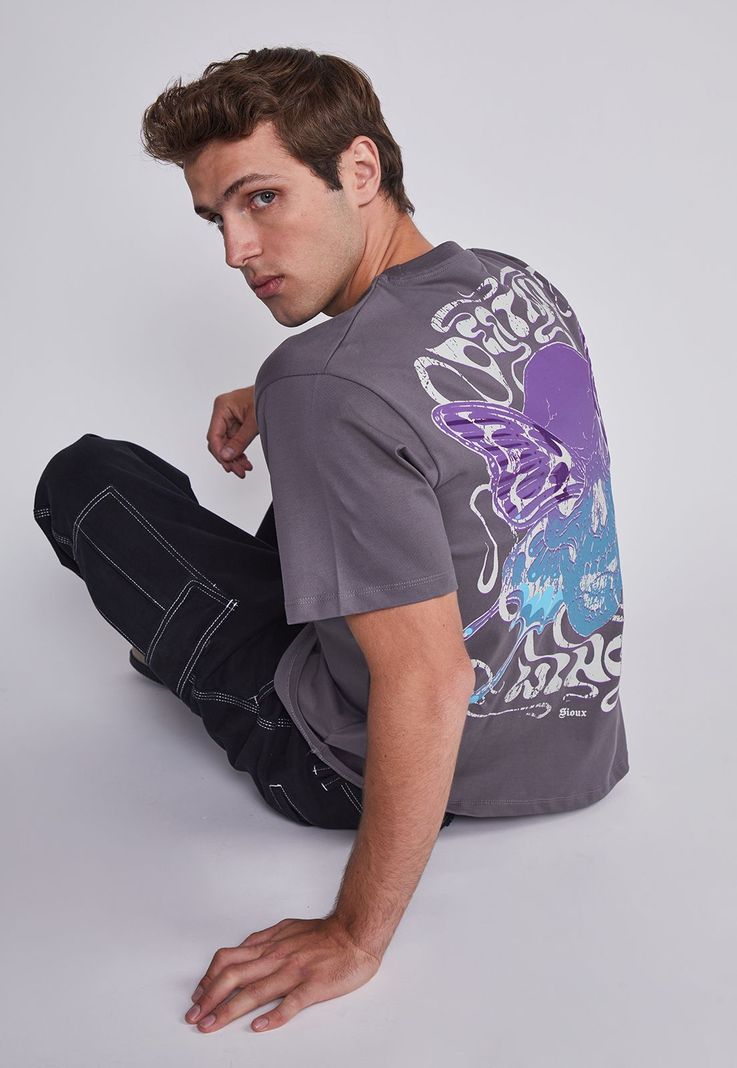 Polera Hombre Mariposa Gris Sioux-1