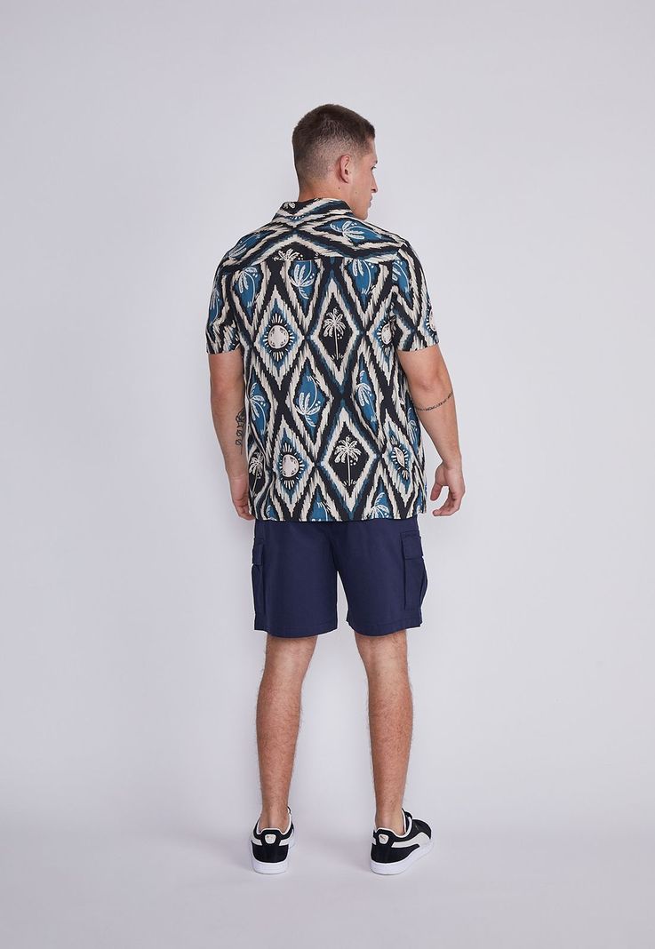 Bermuda Hombre Azul Cargo Cordon Sioux-3