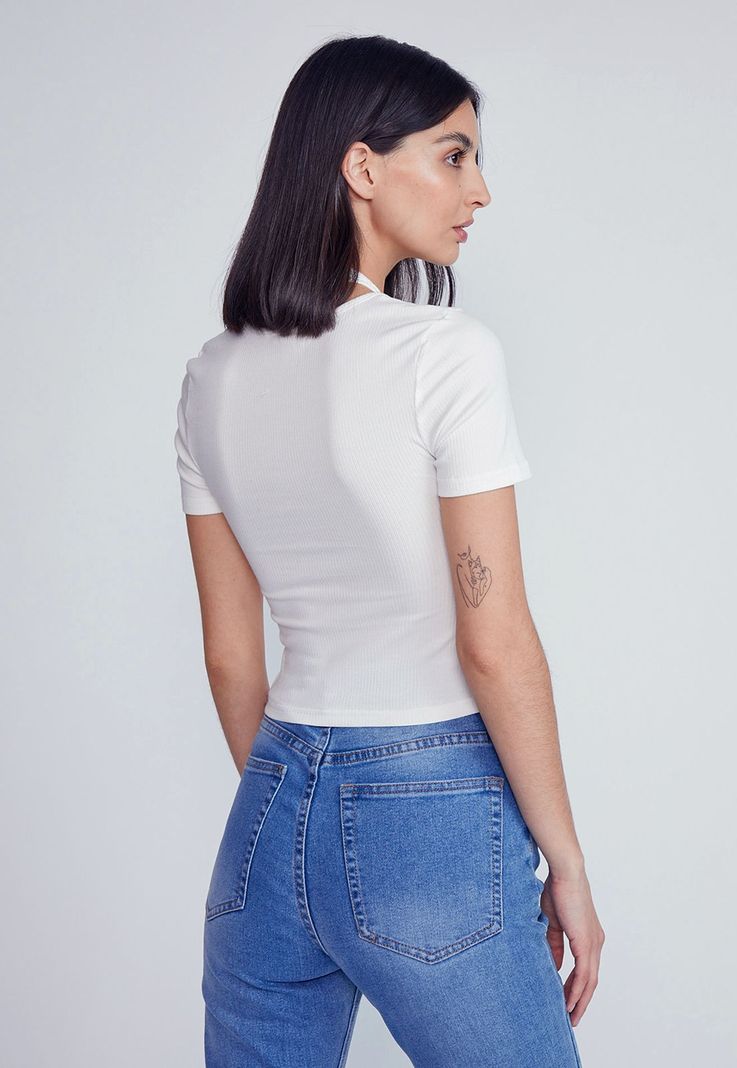 Polera Mujer Elasticada Blanco Sioux-2