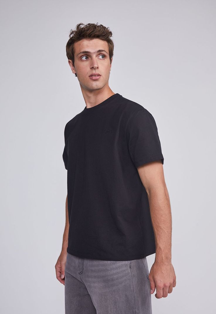 Polera Hombre Basica Negro Sioux-0