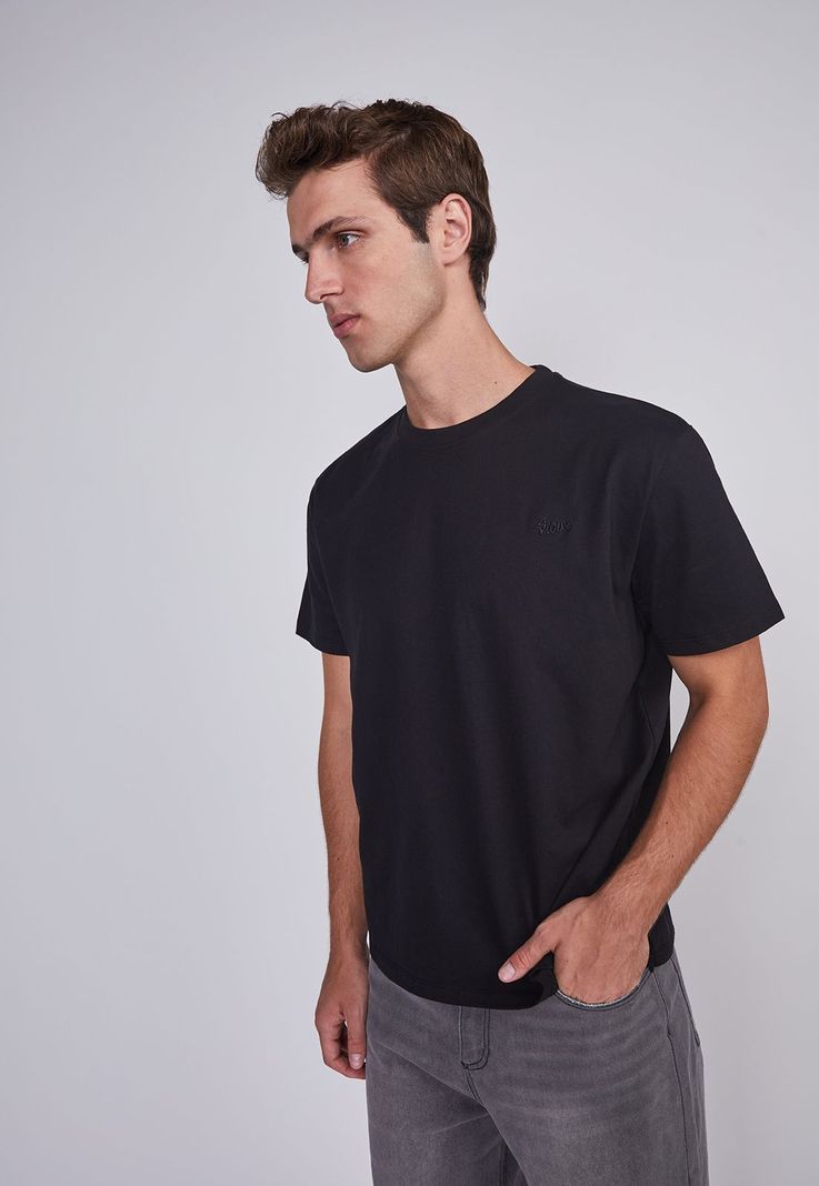 Polera Hombre Basica Negro Sioux-2