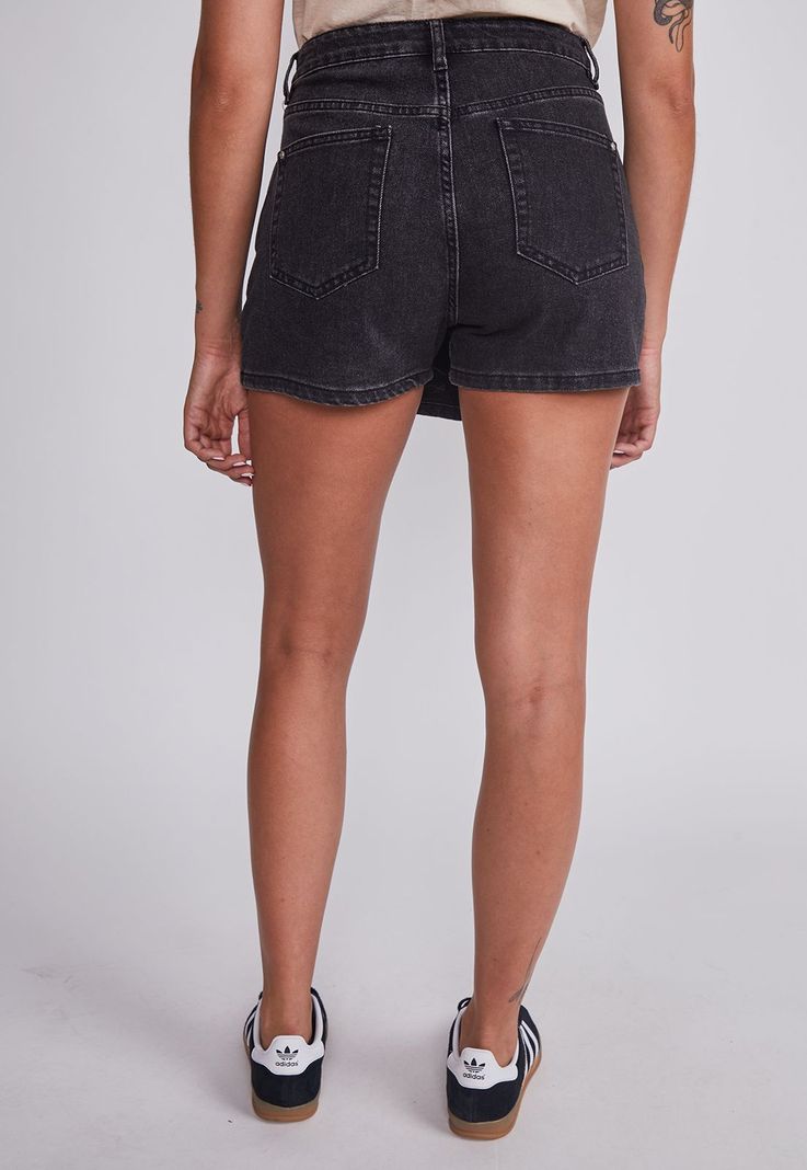 Falda Mujer Negro Denim Short Sioux-3