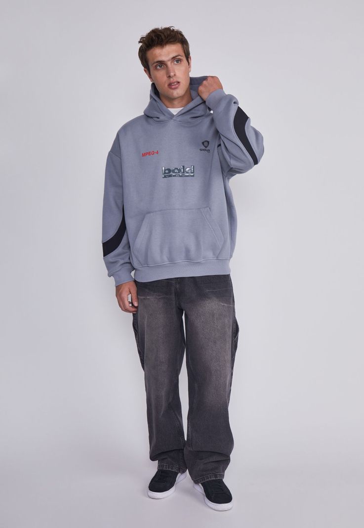 Poleron Hombre Aplicacion Brazos Gris Sioux-4