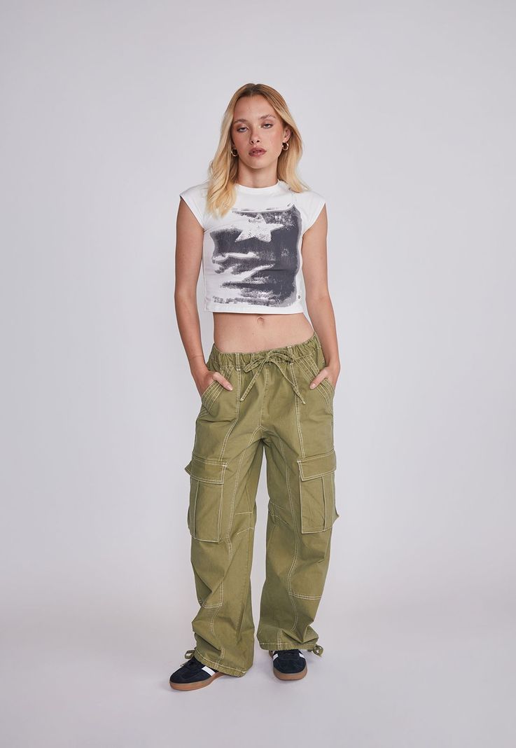 Pantalon Mujer Baggy Costuras Verde Sioux-4