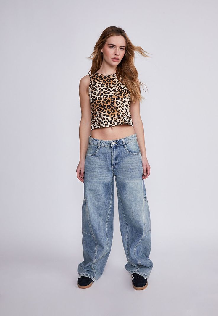 Peto Mujer Beige Leopardo Sioux-4
