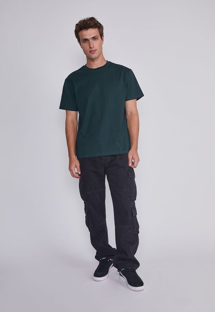 Polera Hombre Basica Verde Sioux-4