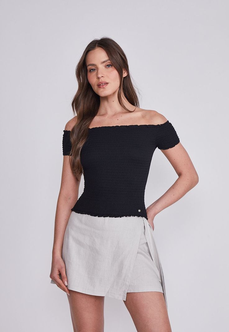 Polera Mujer Negro Panal Sioux-0
