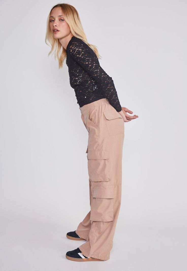 Pantalon Mujer Cargo Basta Cafe Sioux-0