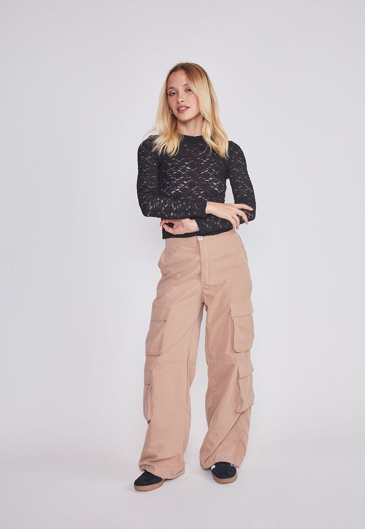 Pantalon Mujer Cargo Basta Cafe Sioux-4