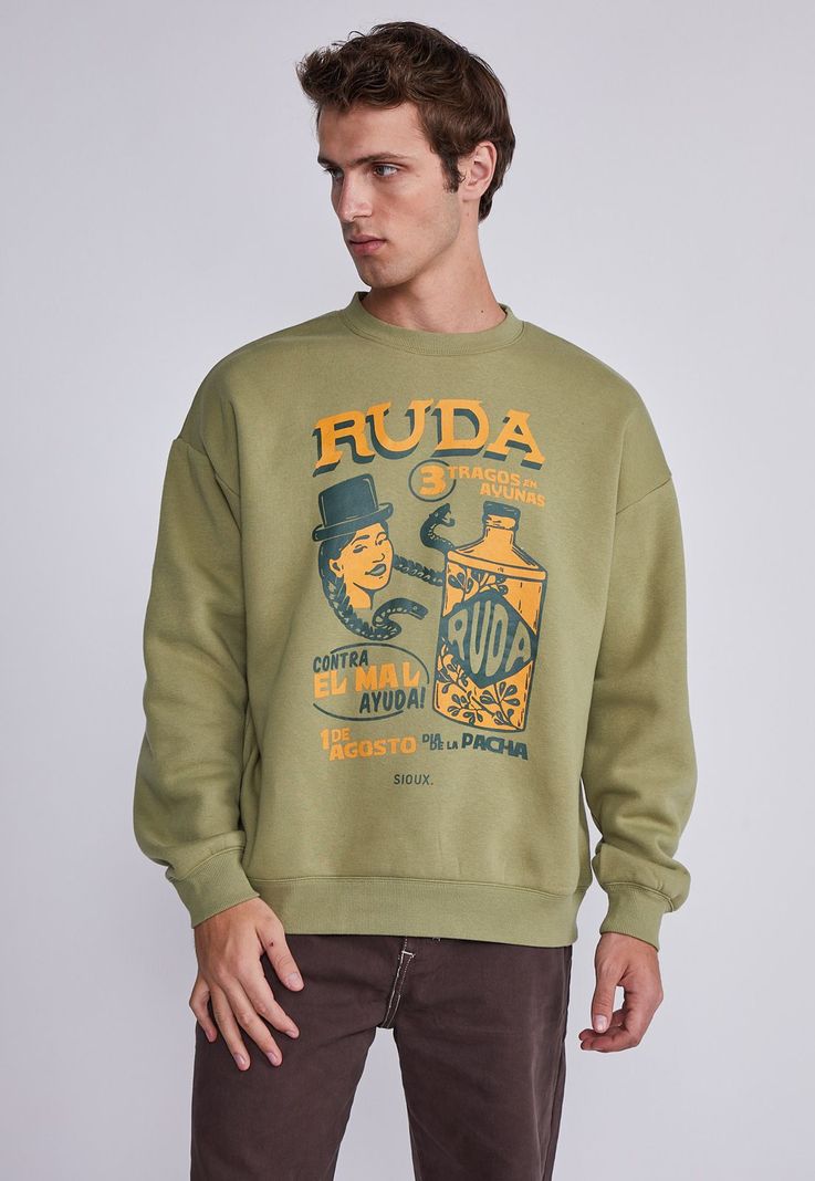 Polerón Hombre Verde Ruda Sioux-0