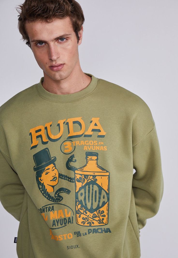 Polerón Hombre Verde Ruda Sioux-1