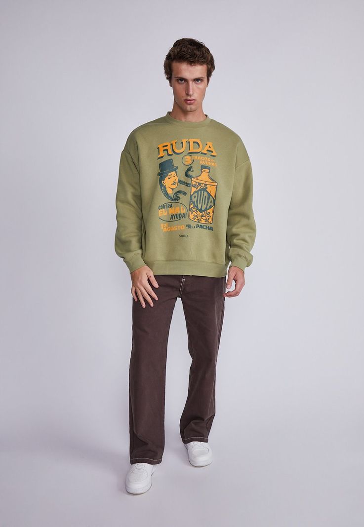 Polerón Hombre Verde Ruda Sioux-3