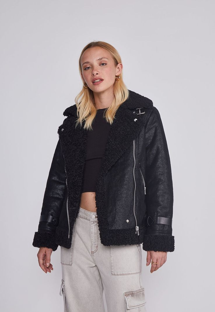 Chaqueta Mujer Aviadora Negro Sioux-0