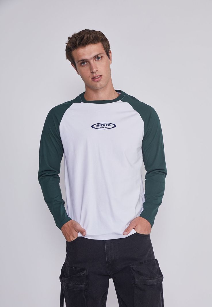 Polera Hombre Bicolor Verde Sioux-0