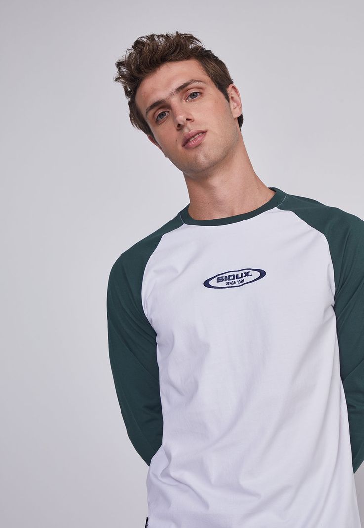 Polera Hombre Bicolor Verde Sioux-1