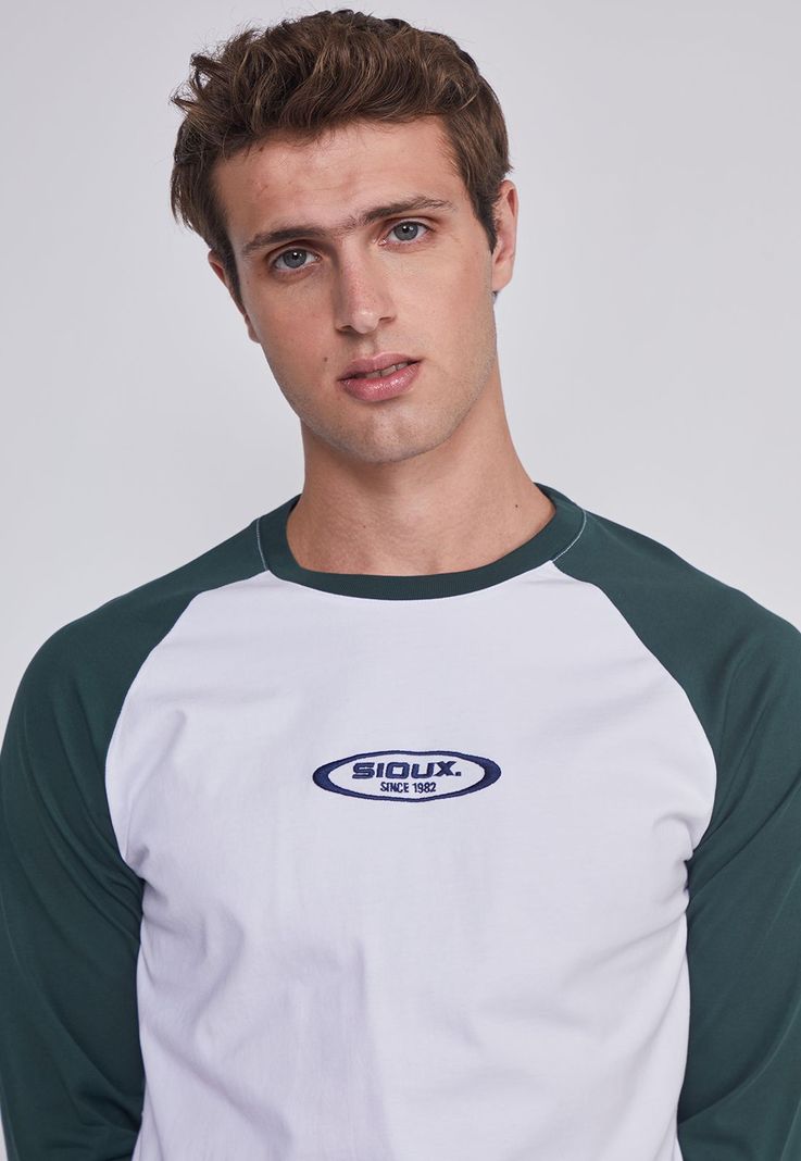 Polera Hombre Bicolor Verde Sioux-2