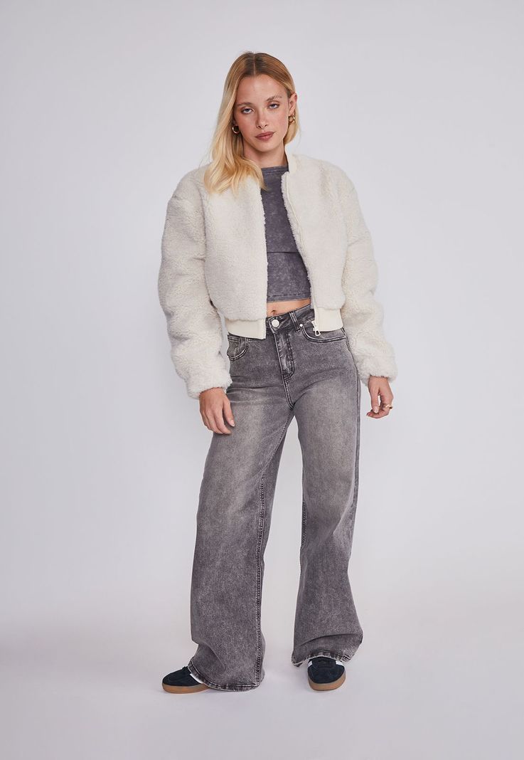 Chaqueta Mujer Bomber Crudo Sioux-4