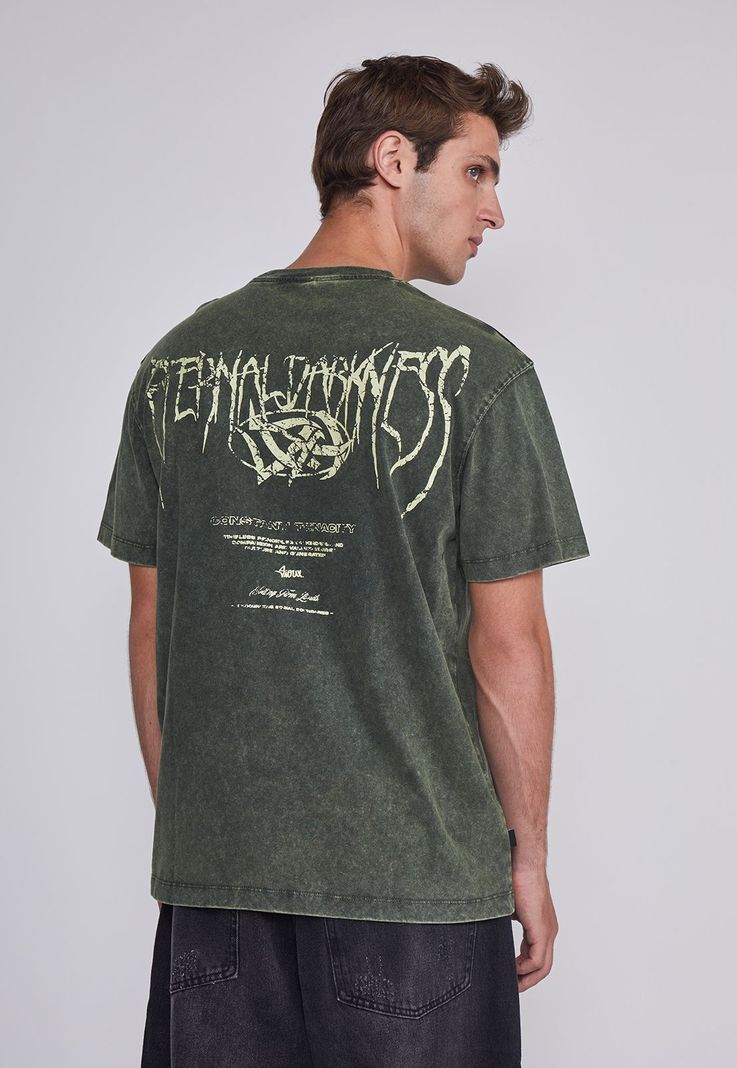 Polera Hombre Lavada Verde Sioux-3