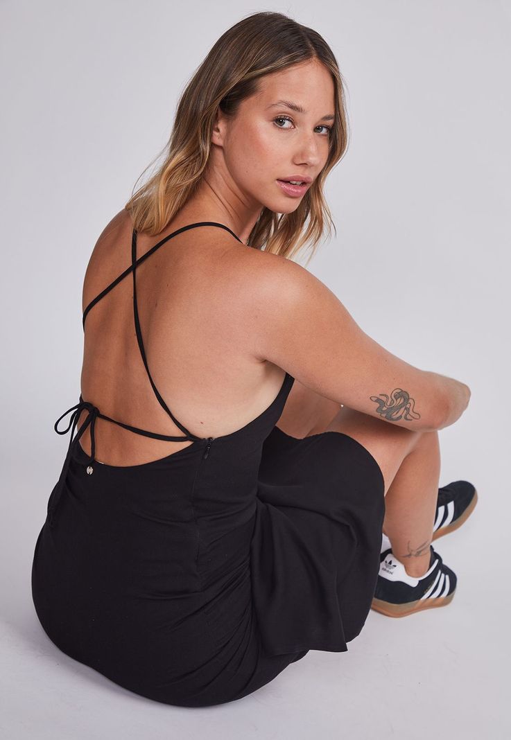 Vestido Mujer Negro Wild Tiritas Sioux-3
