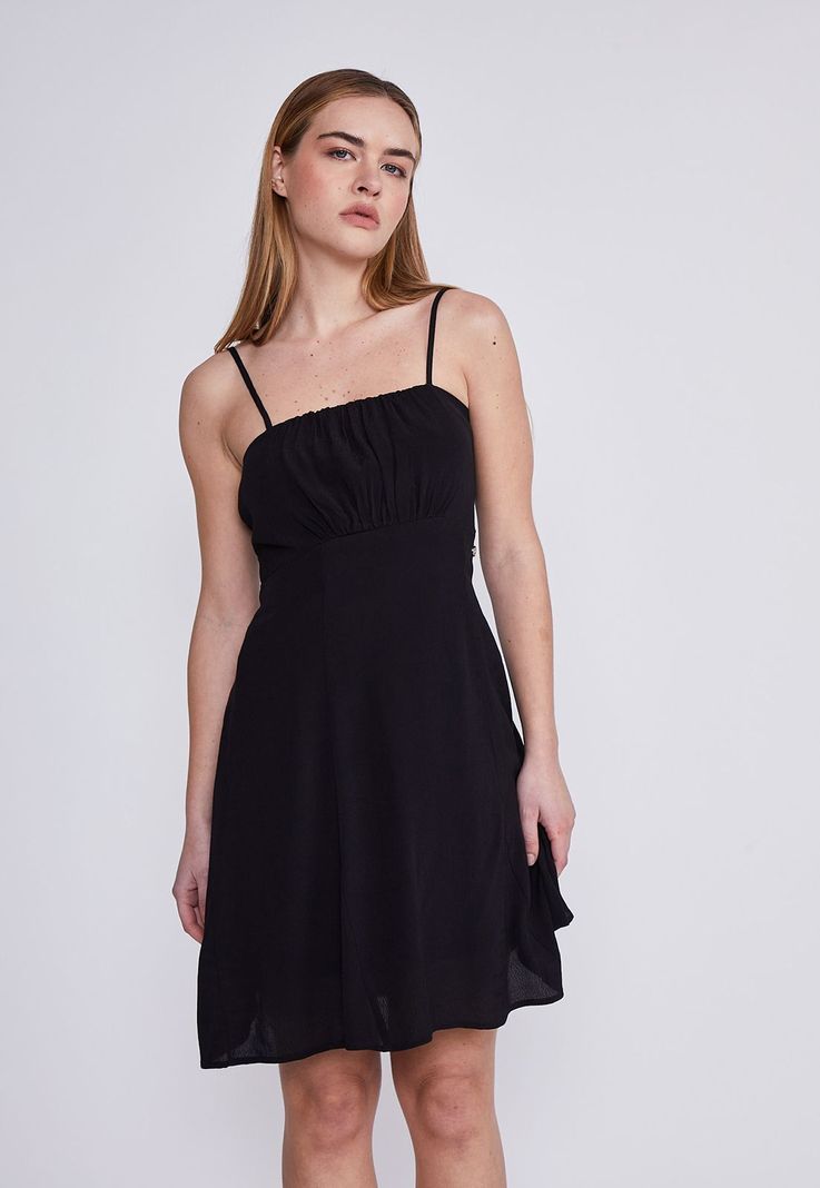 Vestido Mujer Negro Tiritas Sioux-0
