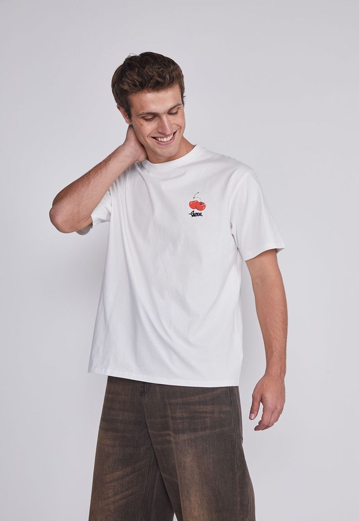 Polera Hombre Cerezas Blanco Sioux-0