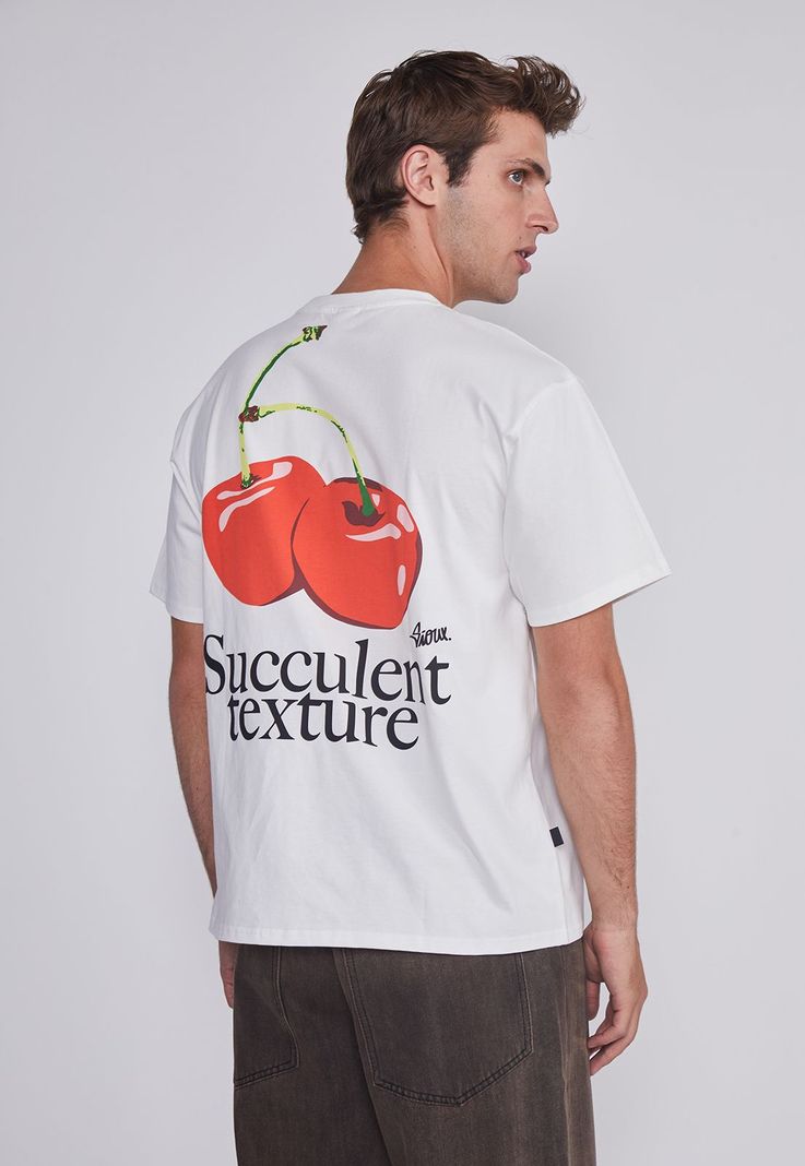 Polera Hombre Cerezas Blanco Sioux-2