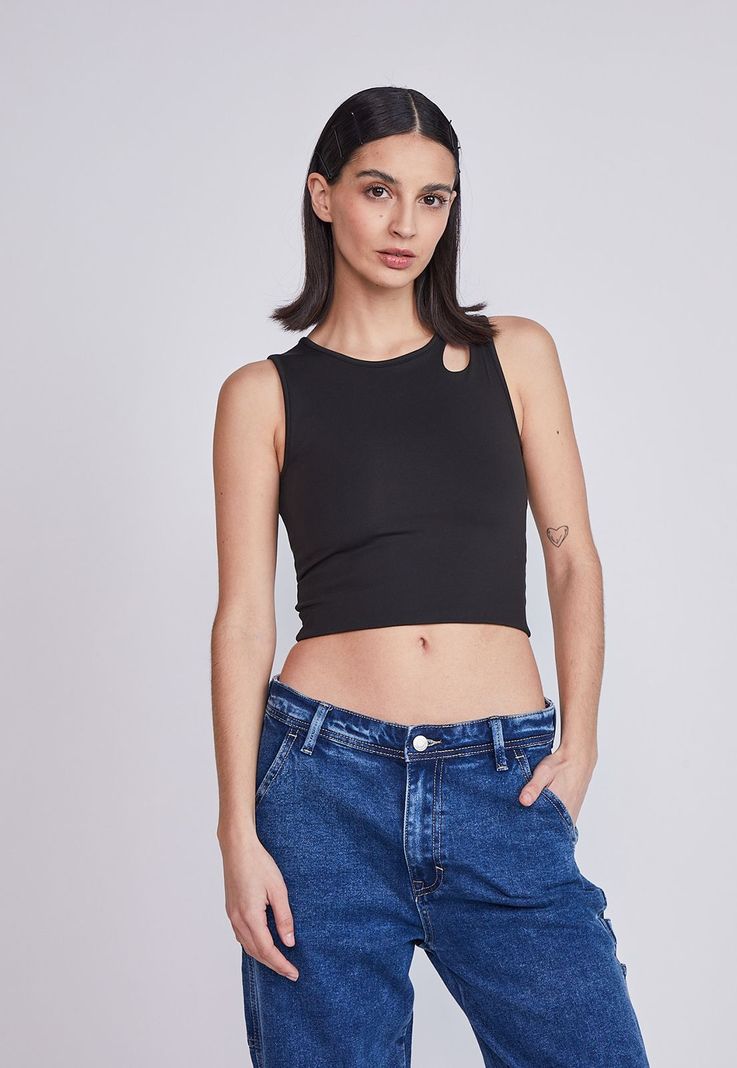Peto Mujer Sin Costuras Negro Sioux-0