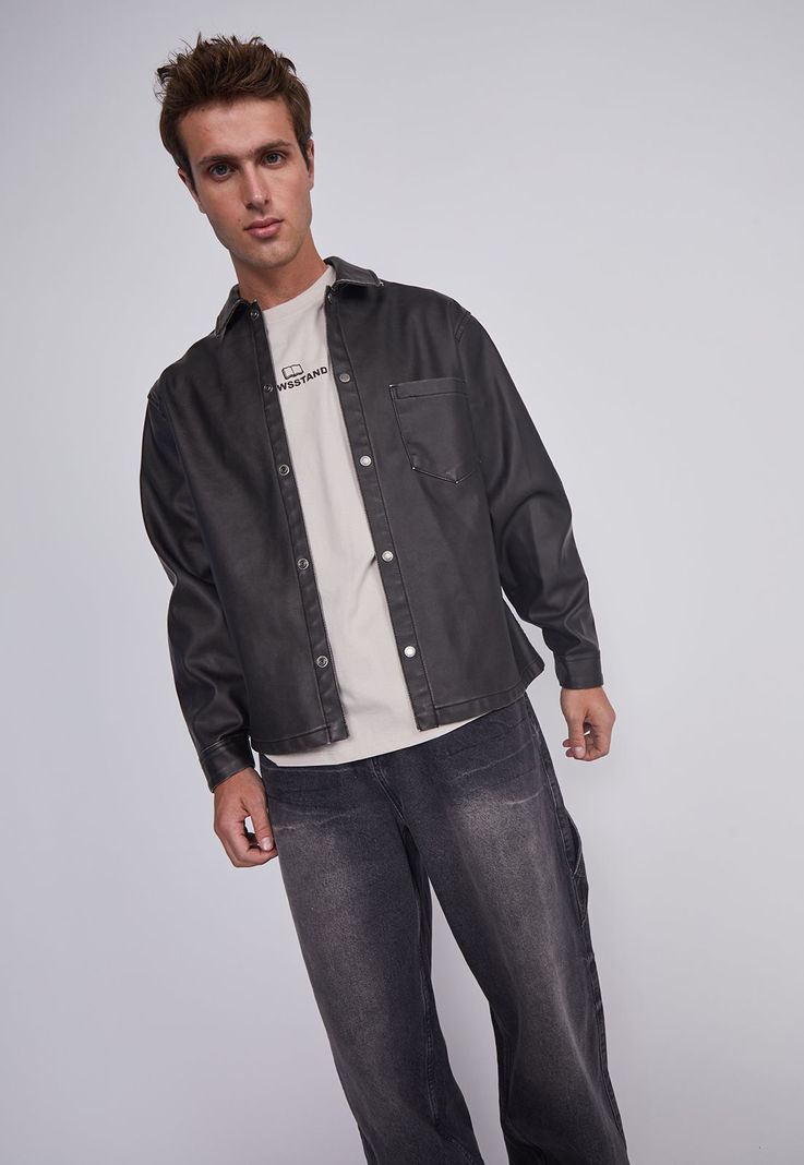 Chaqueta Hombre Sobrecamisa Negro Sioux-1