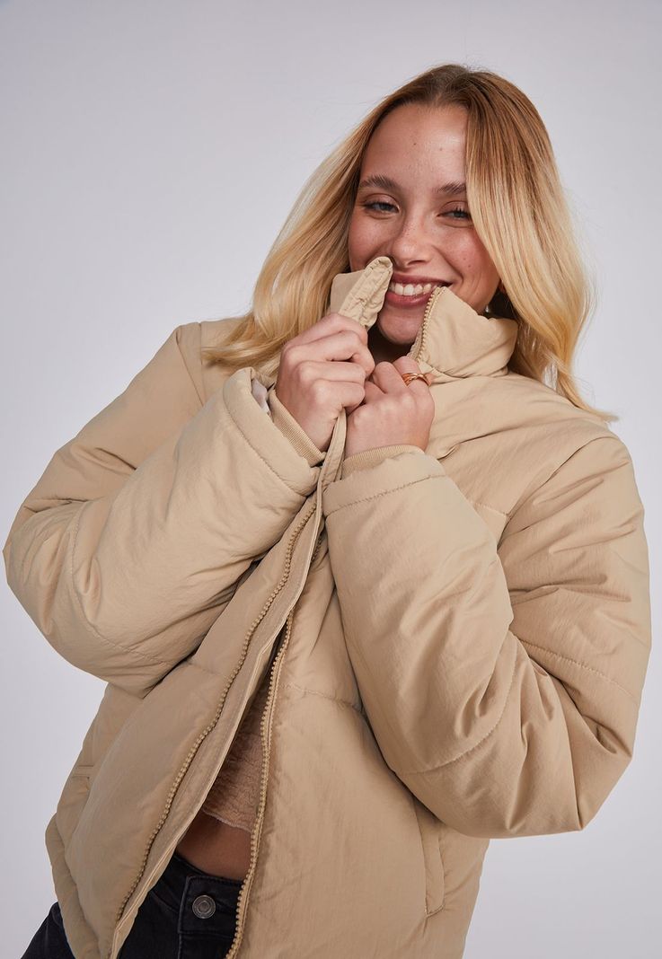 Parka Mujer Puffa Beige Sioux-1