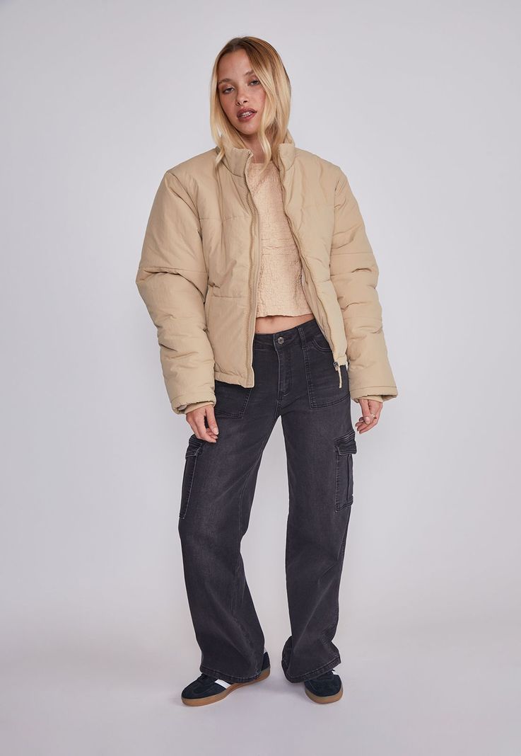 Parka Mujer Puffa Beige Sioux-4