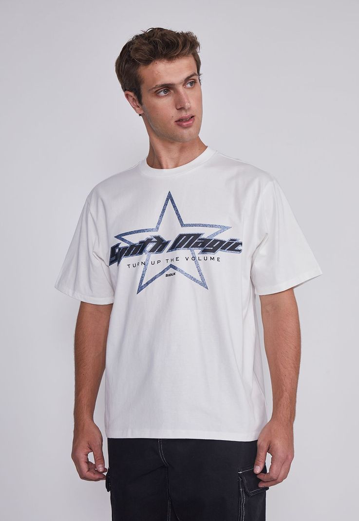 Polera Hombre Estrella Blanco Sioux-0