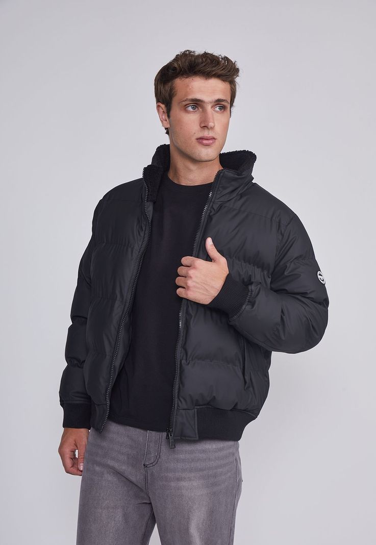 Parka Hombre Acolchada Engomada Negro Sioux-0