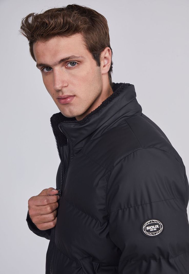 Parka Hombre Acolchada Engomada Negro Sioux-1