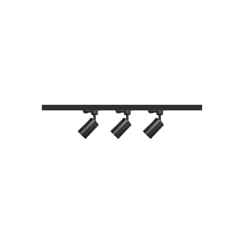 Lampara Riel 3 Focos Luz Fria 1mt Negro Cilindro Moderno