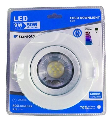 Foco Led 9w Embutido Orientable 85/118mm 5500k Frío-0