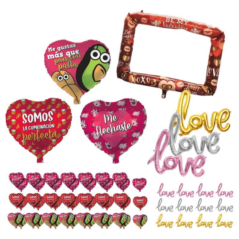 Pack 60 Globos Foil Dia De San Valentin-0