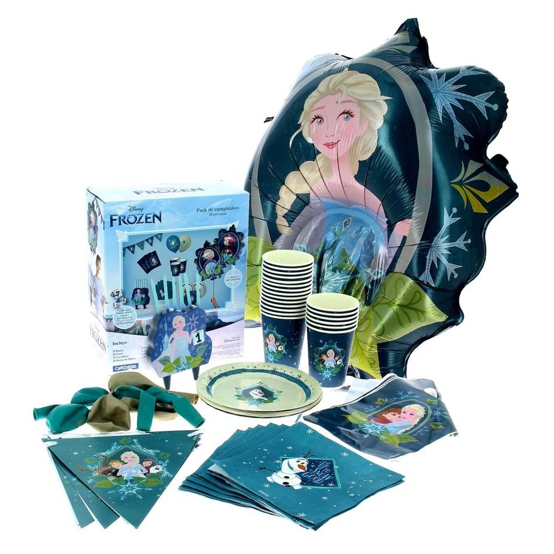 Caja Cumpleaños Full Decoración De Frozen Para 20 Personas-1