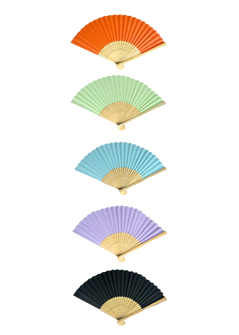 Pack 50 Abanicos 21cm - Colores Surtidos-0