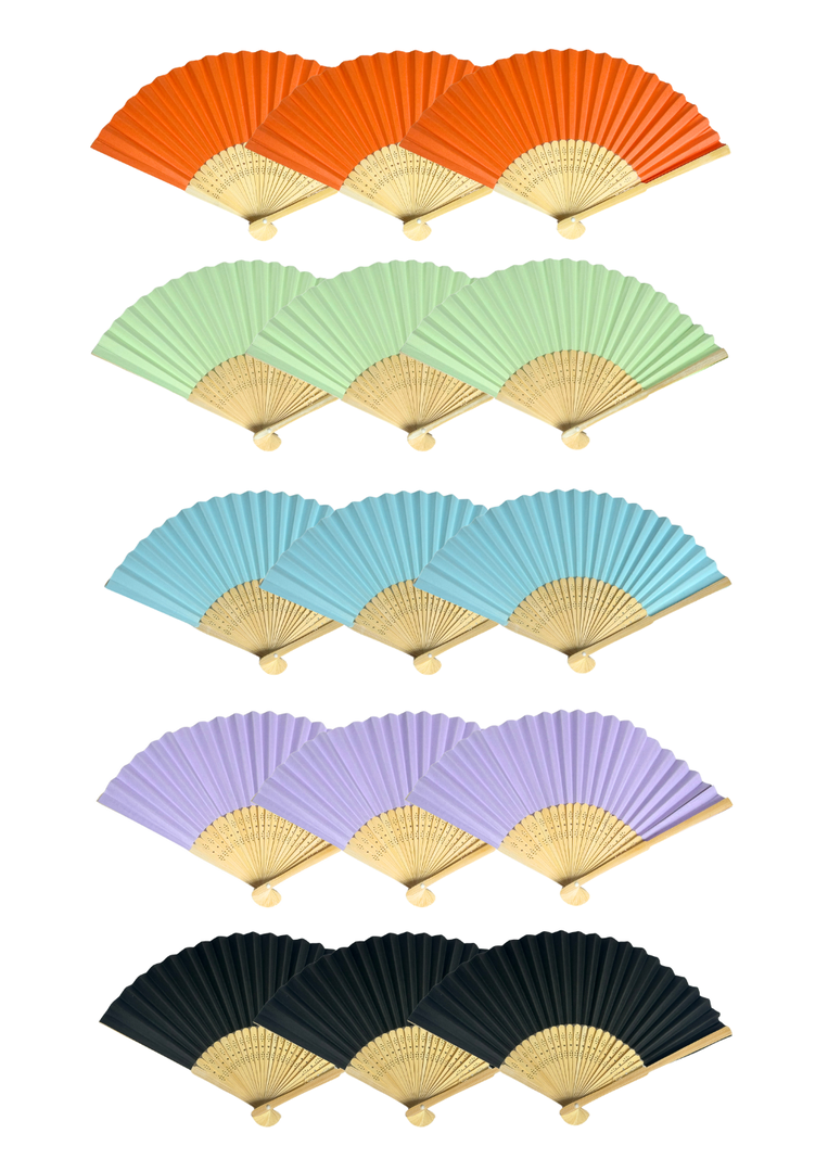 Pack 100 Abanicos 21cm - Colores Surtidos-0