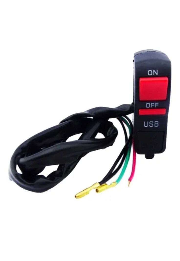 Botón Switch On/off Con Usb Para Moto Para Manubrio (22mm)-0
