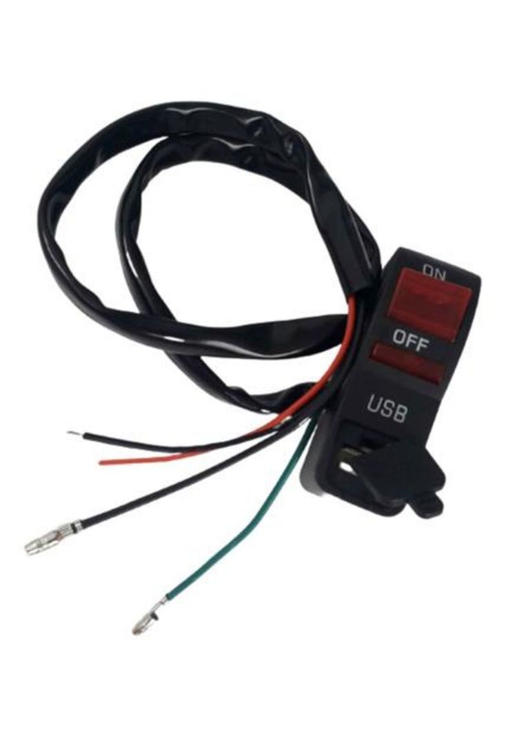 Botón Switch On/off Con Usb Para Moto Para Manubrio (22mm)-2