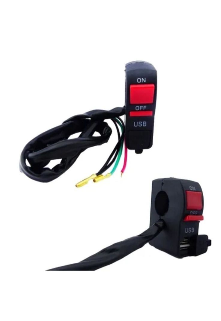 Botón Switch On/off Con Usb Para Moto Para Manubrio (22mm)-8